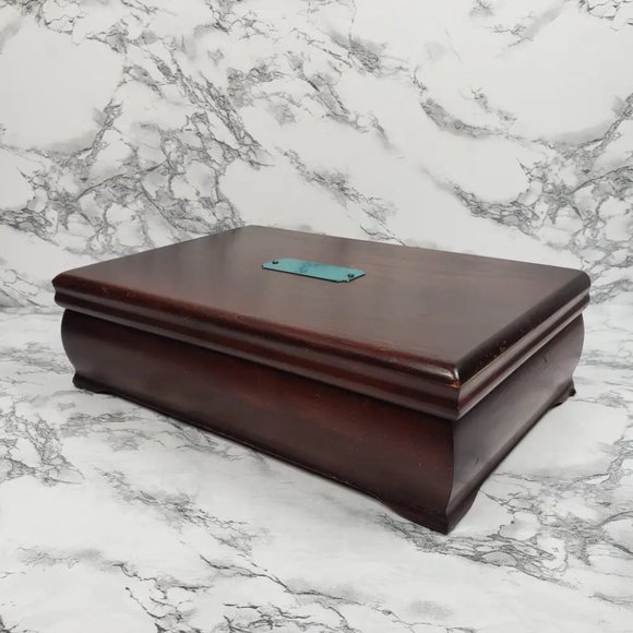 Jewelry Box Solid Wood Made In USA Vintage - Picture 11 of 11